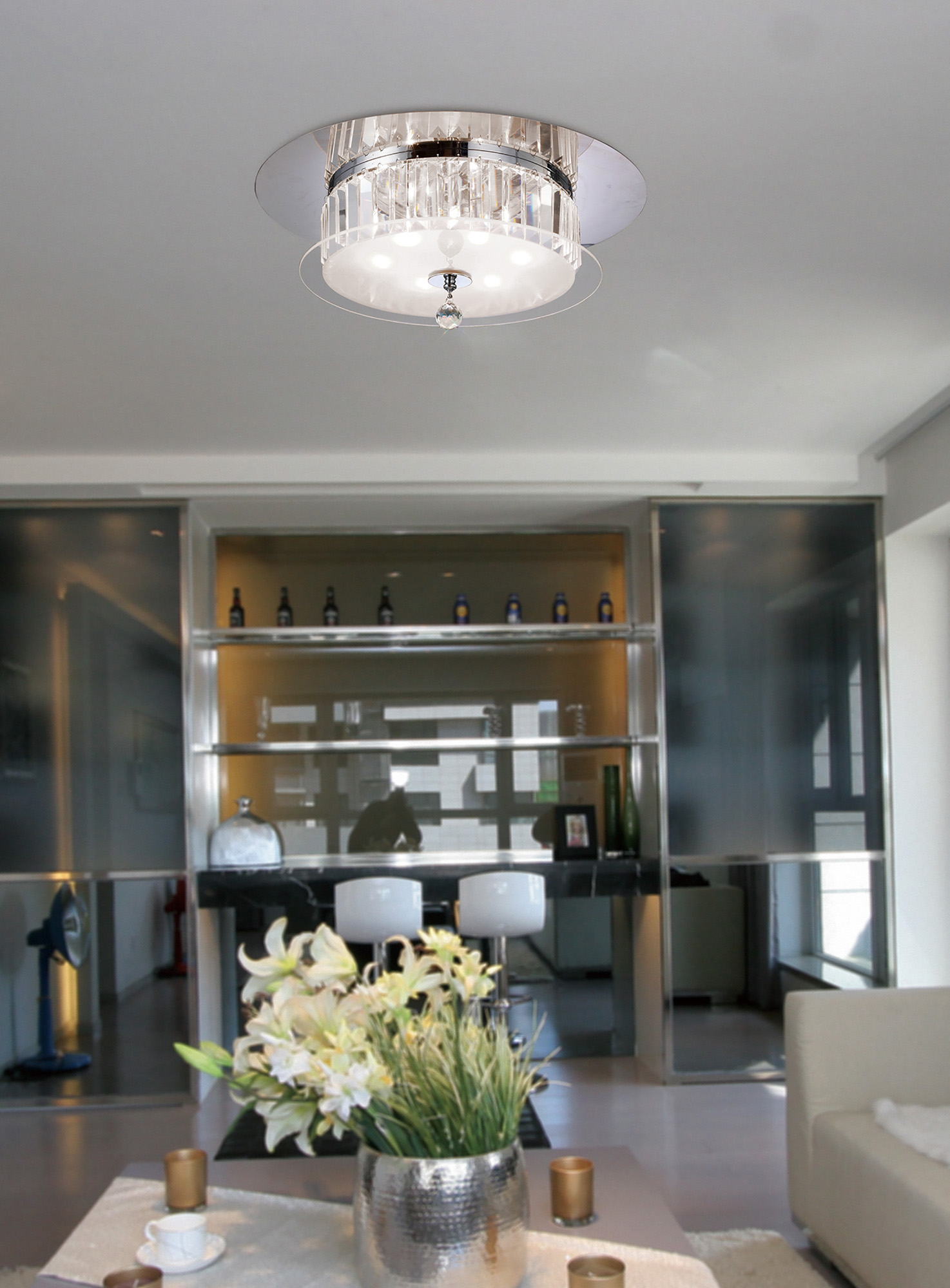 Tosca Crystal Ceiling Lights Diyas Ringed & Square Crystal Fittings Tosca Crystal Ceiling Lights Diyas Ringed & Square Crystal Fittings